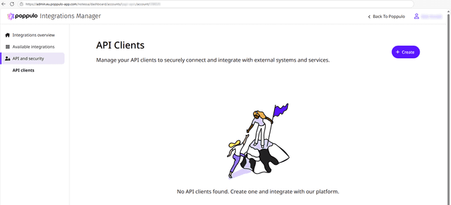 Poppulo Integration Manager API Client List